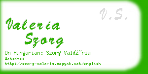 valeria szorg business card